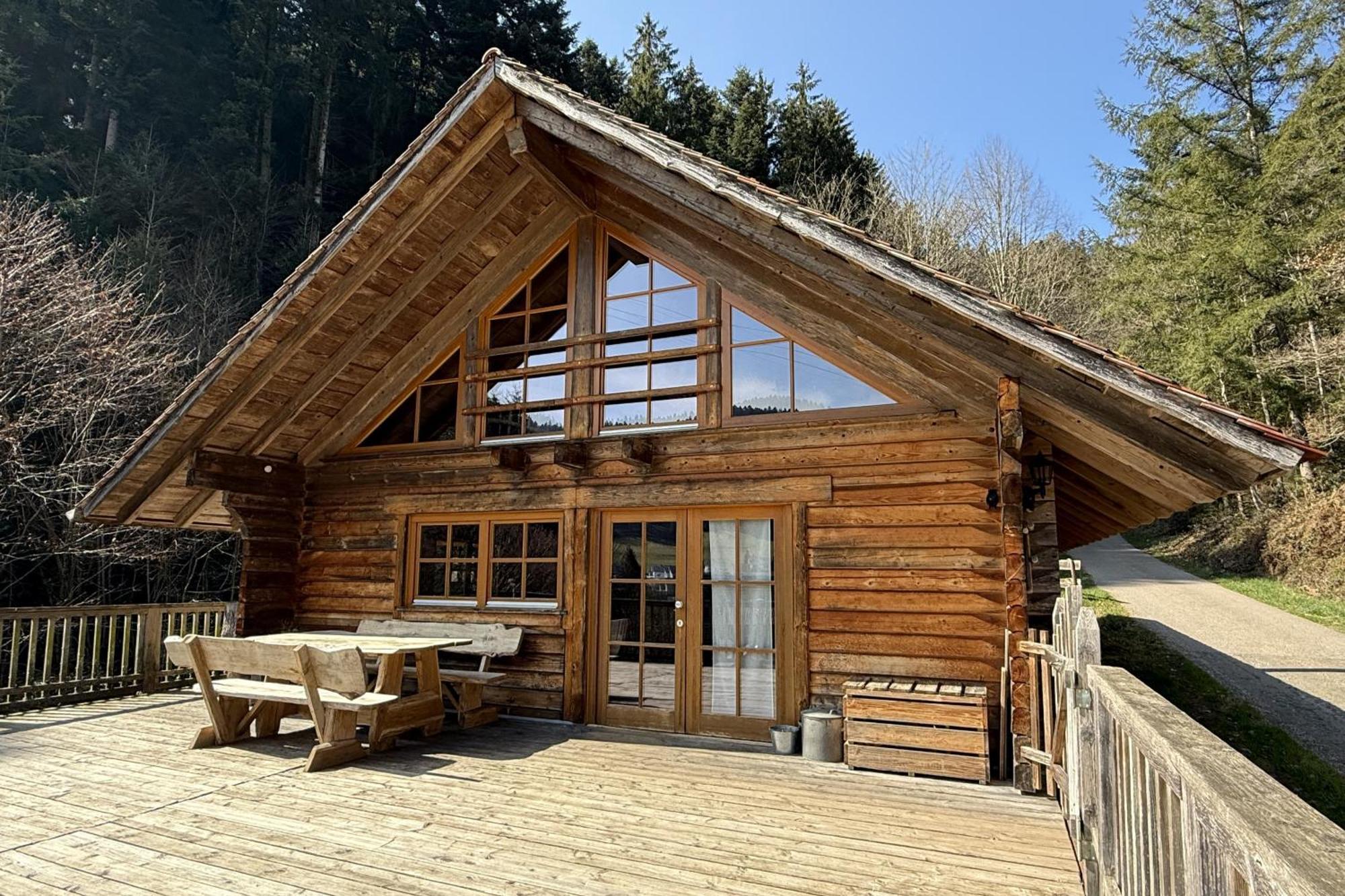 Schwarzwald Blockhaus - Sauna - Kamin - Mit Bettwaesche Und Handtuecher Schenkenzell Ngoại thất bức ảnh